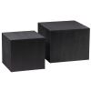 Set dvou černých borovicových odkládacích stolků Senna 50x50 / 40x40 cm