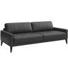 Tmavě šedá třímístná kožená pohovka MESONICA Musso Tufted 211 cm