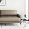 Šedá třímístná kožená pohovka MESONICA Musso Tufted 211 cm