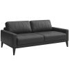 Tmavě šedá dvoumístná kožená pohovka MESONICA Musso Tufted 173 cm