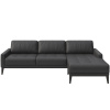 Tmavě šedá kožená rohová pohovka MESONICA Musso Tufted, pravá, 248 cm