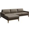 Světle hnědá kožená rohová pohovka MESONICA Musso Tufted, levá, 248 cm