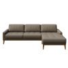 Světle hnědá kožená rohová pohovka MESONICA Musso Tufted, pravá, 248 cm