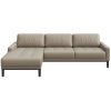 Šedá kožená rohová pohovka MESONICA Musso Tufted, levá, 248 cm