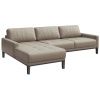 Šedá kožená rohová pohovka MESONICA Musso Tufted, levá, 248 cm