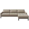 Šedá kožená rohová pohovka MESONICA Musso Tufted, pravá, 248 cm