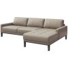 Šedá kožená rohová pohovka MESONICA Musso Tufted, pravá, 248 cm