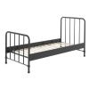 Matně černá kovová postel Vipack Bronxx 90 x 200 cm