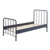 Matně tmavě modrá kovová postel Vipack Bronxx 90 x 200 cm