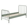 Matně zelená kovová postel Vipack Bronxx 90 x 200 cm