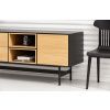 Černý dubový TV stolek Maya 180 x 50 cm -fv-interier-25
