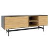 Černý dubový TV stolek Maya 180 x 50 cm