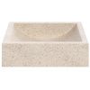 Bílé hranaté terrazzo umyvadlo na desku Kave Home Delina 45 x 40 cm