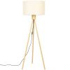 Bílá bambusová stojací lampa ZUIVER FAN 155 cm