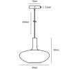 Kouřově šedé skleněné závěsné světlo ALTON 35 cm