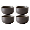Set čtyř tmavě hnědo šedých porcelánových misek AUDO NEW NORM 7,5 cm