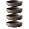 Set čtyř tmavě hnědo šedých porcelánových hlubokých talířů AUDO NEW NORM 13,5 cm