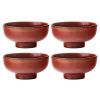 Set čtyř červeno hnědých keramických misek AUDO NEW NORM 12 cm