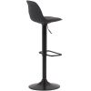 Černá koženková barová židle Kave Home Orlando s černou podnoží 60-82 cm