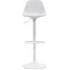 Bílá koženková barová židle Kave Home Orlando s bílou podnoží 60-82 cm