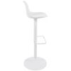 Bílá koženková barová židle Kave Home Orlando s bílou podnoží 60-82 cm