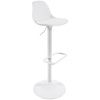 Bílá koženková barová židle Kave Home Orlando s bílou podnoží 60-82 cm