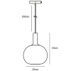 Kouřově šedé skleněné závěsné světlo ALTON 25 cm