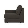 Antracitově šedý látkový koncový modul Flaireen 115 cm, levý