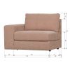 Růžový látkový koncový modul Flaireen 115 cm, levý