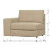 Pískově hnědý látkový koncový modul Flaireen 115 cm, levý