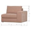 Růžový látkový koncový modul Flaireen 115 cm, pravý