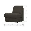 Antracitově šedý látkový koncový modul Flaireen 93 cm, levý