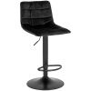 Černá sametová barová židle Nellie 63-83 cm