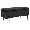 Černá sametová lavice Wilfred 95 cm