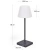 Černobílá plastová zahradní stolní LED lampa Kave Home Aluney