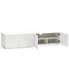 Bílý lakovaný TV stolek Teulat Doric 182 x 48 cm
