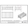 Šedá borovicová dětská postýlka Vipack Toddler 70 x 140 cm