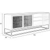Černý lakovaný TV stolek s ratanovou výplní WLL GUUJI 150 x 38 cm