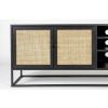 Černý lakovaný TV stolek s ratanovou výplní WLL GUUJI 150 x 38 cm -fv-interier-25