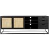 Černý lakovaný TV stolek s ratanovou výplní WLL GUUJI 150 x 38 cm -fv-interier-25