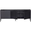 Černý borovicový TV stolek Gravia 150 x 44 cm