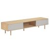 Jasanový TV stolek Kave Home Anielle 180 x 42 cm
