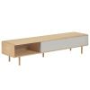 Jasanový TV stolek Kave Home Anielle 180 x 42 cm