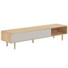 Jasanový TV stolek Kave Home Anielle 180 x 42 cm