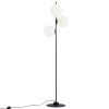 Bílo černá skleněná stojací lampa Bubbly 155 cm