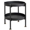 Černý kovový odkládací stolek Nollan 40 cm II. s policí