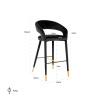 Antracitově šedá sametová barová židle Richmond Gia 76 cm