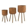 Set tří hnědých ratanových květináčů J-line Joix 55/65/75 cm
