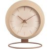 310335 1 piskove hnede kovove stolni hodiny haleen 21 cm