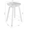 Bílá plastová barová židle Somcasa Ruth s dřevěnou podnoží 74 cm